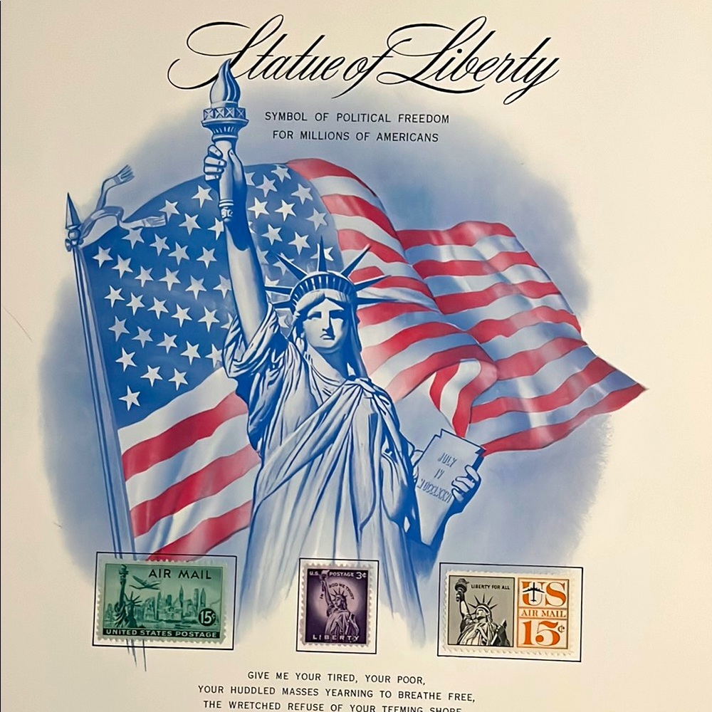 *3 Stamp Lots for $6* Statue of Liberty Art Print with Stamps